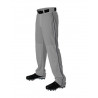 Baseball Pants Long Open Bottom Gray/Navy Piping